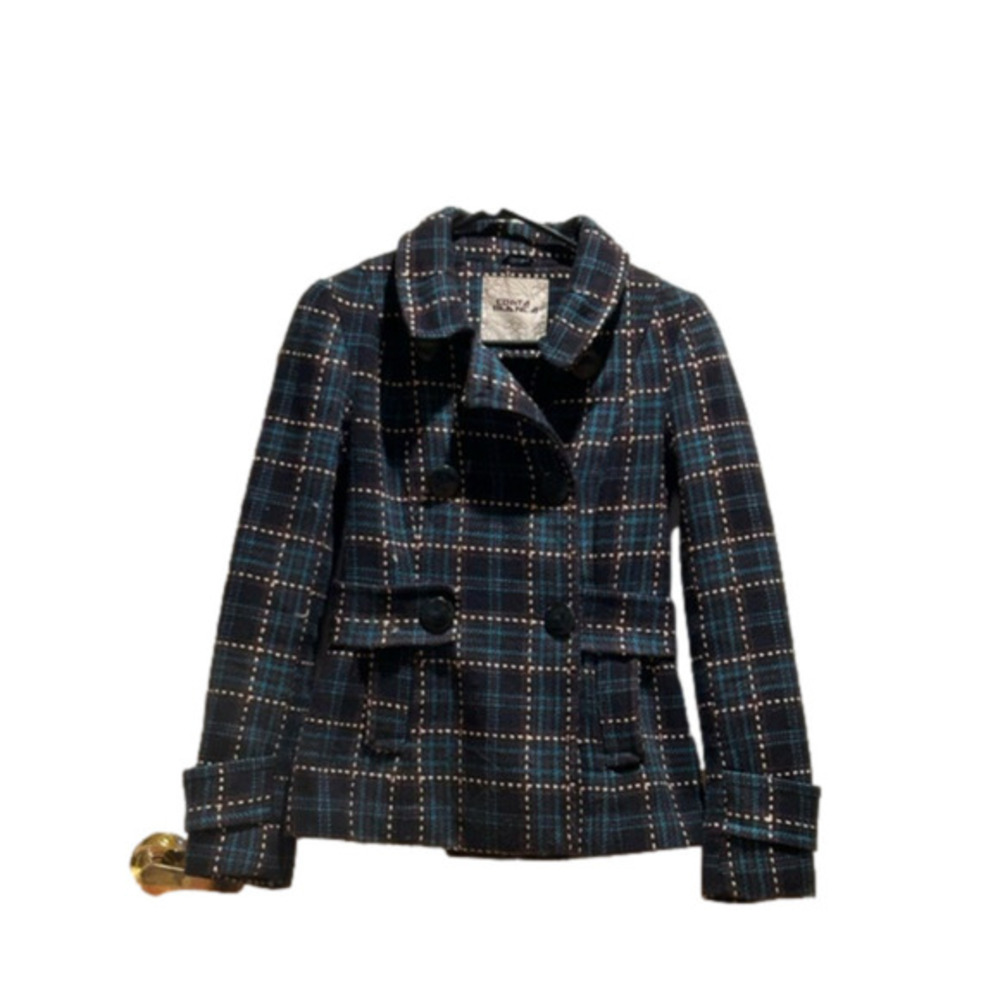 Costa Blanca Blue plaid Blazer/Jacket Small